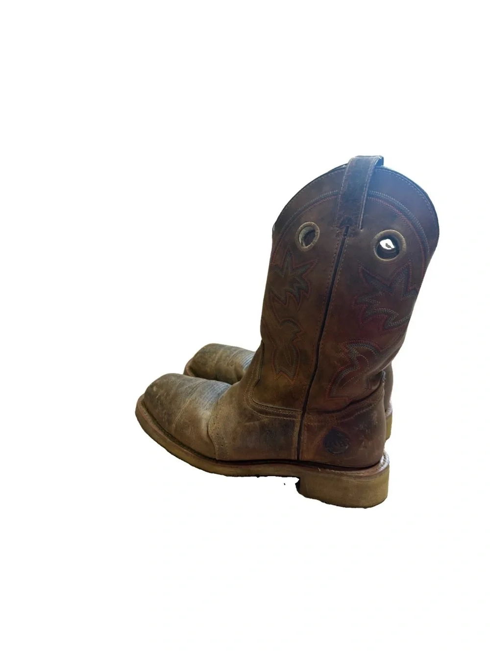 Double H Men’s Brown Leather Western Work Boots Square Toe Size 8.5